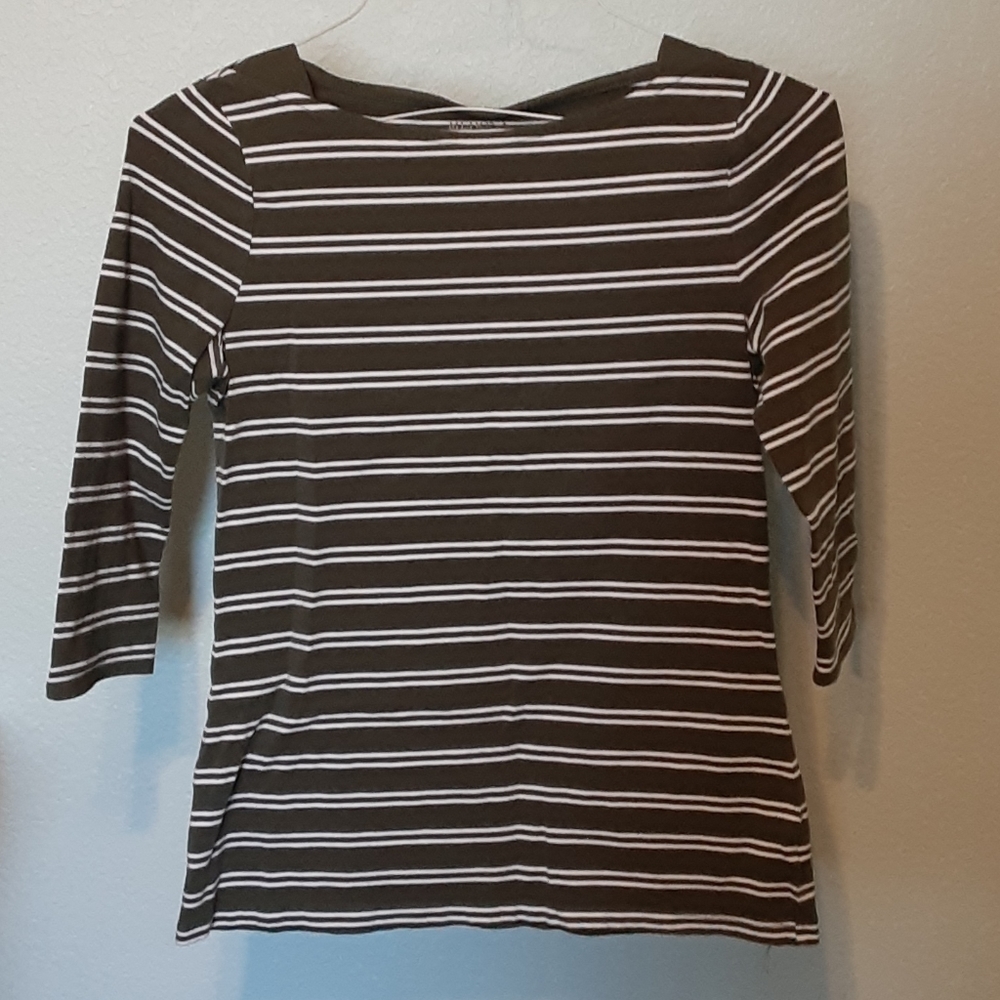3/4 sleeve striped tee